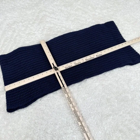 J Crew Women's Navy Knit Infinity Scarf Lambswool Cashmere Winter Capsule - Picture 4 of 8